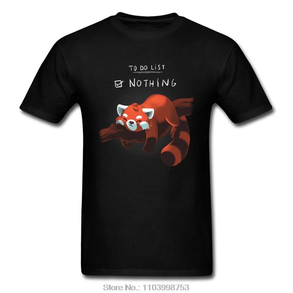Red Panda Day Tshirt Funny Unisex Tshirt Nothing To Do Tops Summer Cotton Tee Black T Shirt Students Clothing Lazy Style Tees