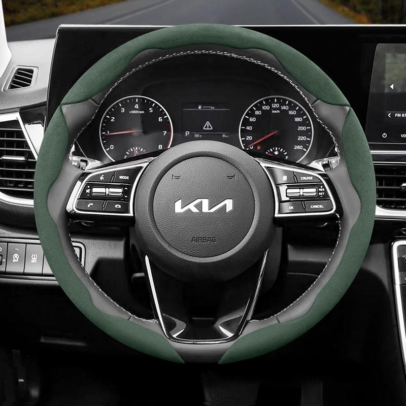 Подходит для Kia Нескользящая Пряжка Сегментированная Замшевая Накладка на Руль Подходит для Ceed Jd Picanto Sportage 3 Rio 4 Ev3 Cerato 2 Stonic Xceed Morning