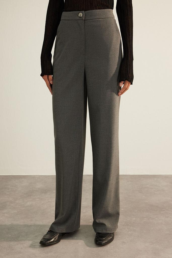 Женские стильные брюки антрацитового качества. Широкие тканые брюки премиум-класса.