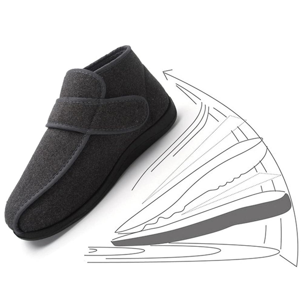 Домашняя обувь для диабетиков, коррекция стопы, утолщенная, широкая, удобная, для боли в пятке, регулируемая, легко надеваемая и снимаемая обувь для женщин и мужчин