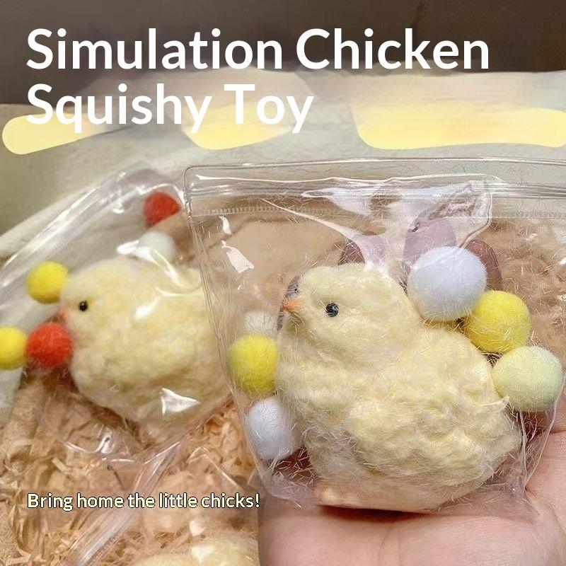 Симуляция Желтый Цыпленок Сквиши Игрушка Пищевой Силикон Мягкая Ручная Работа Водный Эффект Игрушка для Снятия Стресса для Детей Взрослых