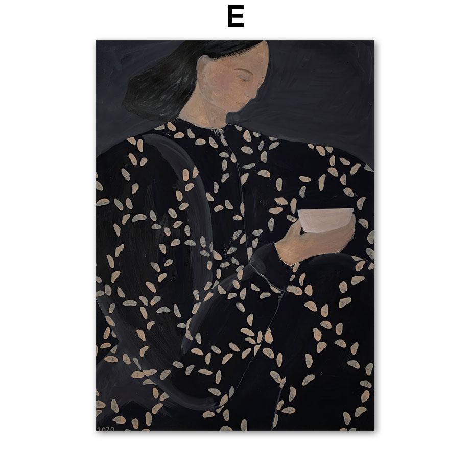 Линии Кривая Девушка Геометрия Современные Абстрактные Постеры И Принты Настенное Искусство Холст Живопись Картинки для Декора Гостиной Отеля Бара