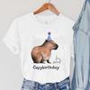 Разноцветные футболки с принтом Capybirthday, женская повседневная модная одежда, лето 2022, свободные удобные топы с короткими рукавами