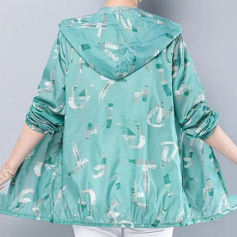 Ледяной шелк, солнцезащитная одежда, куртка с капюшоном и защитой от ультрафиолета, тонкая солнцезащитная одежда больших размеров, кардиган на молнии, топ с длинными рукавами