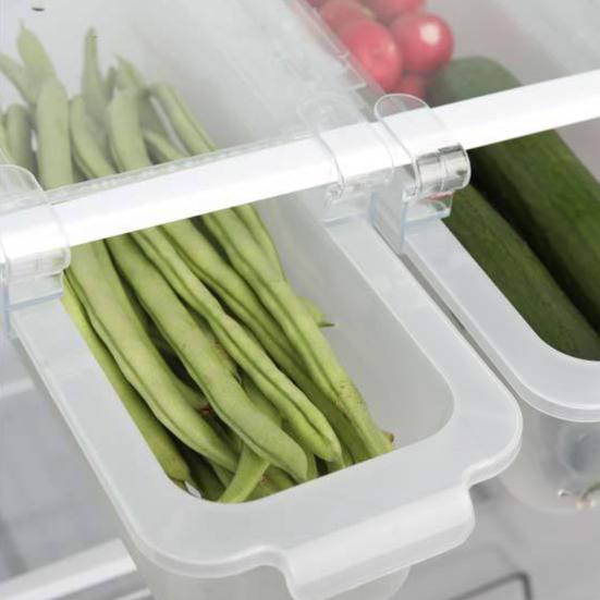 Коробка-органайзер для еды, компактная пластиковая прямоугольная полка для хранения овощей на холодильнике для дома
