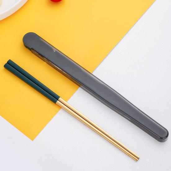 1 Набор Палочки для еды Без БФА Нескользящие Устойчивые к ржавчине Устойчивые к коррозии Зеркальная полировка Пика для еды Палочки из нержавеющей стали