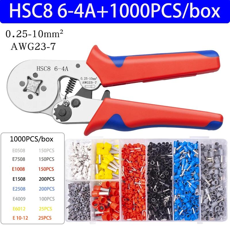 Инструменты для обжима наконечников проводов Клещи для обжима трубчатых наконечников HSC8 6-4 0,25-10 мм/6-6 0,25-6 мм Приспособления для электриков Наконечники проводов
