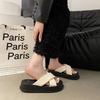 Fashion and foreign style thick bottom cross word cool slippers ins tide 2025 spring and summer new Internet celebrity slippers women's wear