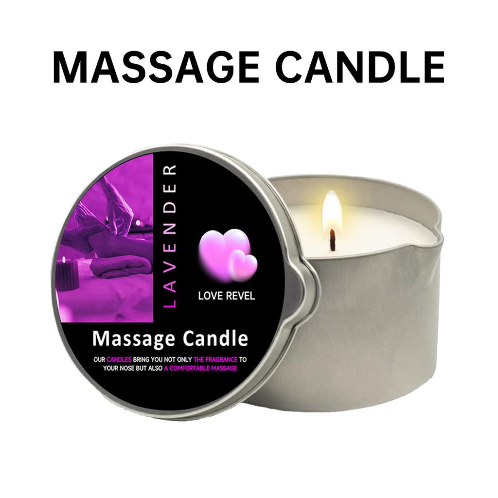 Massage Oil Candle Lavender 2oz Aromatherapy Candles with Soy Wax Moisturizing - Christmas Home Decoration Candle Holders Gift