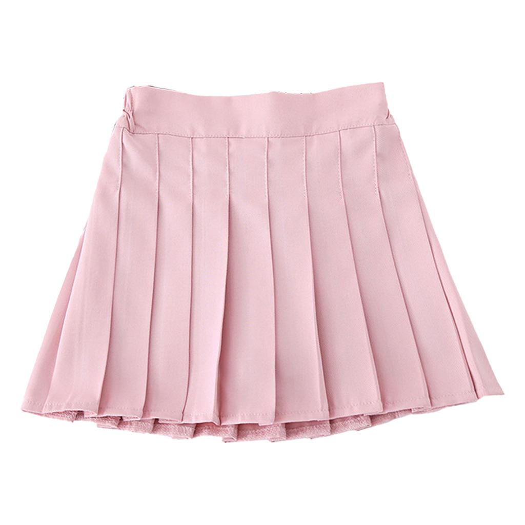 School Girls A-line Dress Summer Girls High Waist Pleated Tennis Skirt Uniform with Inner Shorts