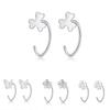 Earrings Silver Women Heart Flower Star Moon Butterfly Shape Stud Decoration