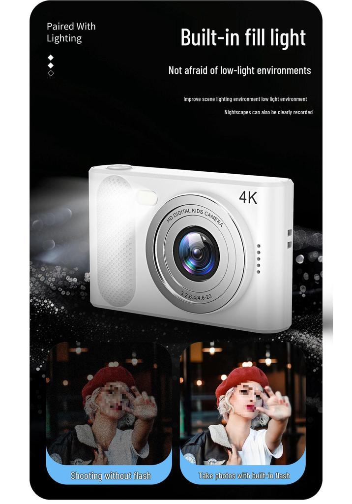 100MP Dual CCD Retro Student Card Camera - Uploadable & Portable