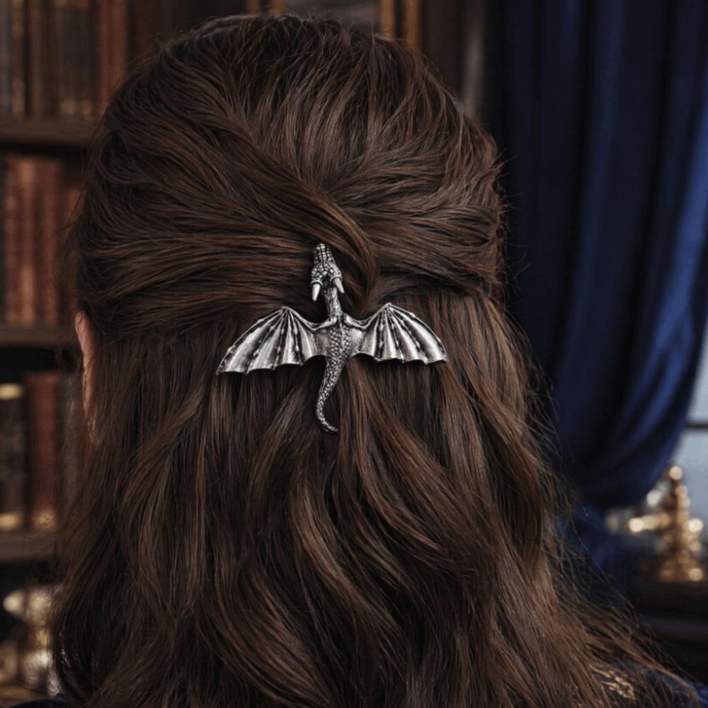 Vintage Flying Dragon Hair Clip Elegant Retro Spring Clip Viking Dragon Hairpin Valentine's Day