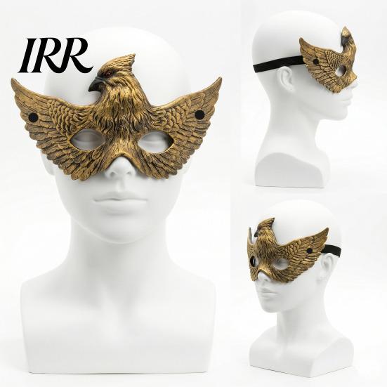 Vintage Style Masquerade Accessory Cosplay Eagle Masque, Realistic Bird Half Face Distressed Gold Mask Masque for Halloween, Carnival Party