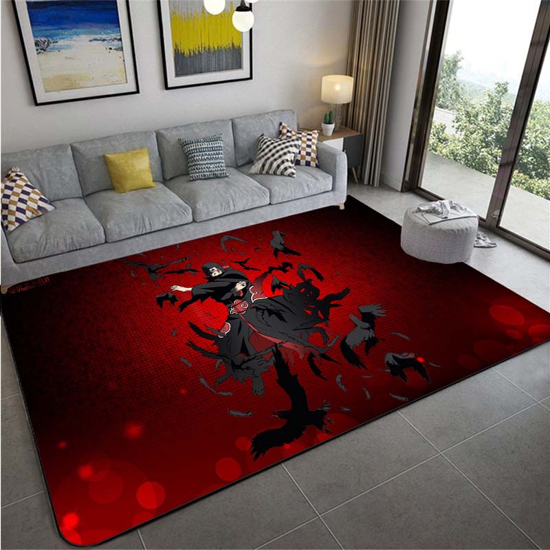 Anime Naruto Non-slip Area Rugs Large Mat Rugs for Living Room Comfortable Carpet Soft Floor Mat Rugs for Bedroom