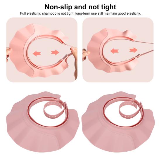 Шапочка для душа, регулируемая шапочка для купания, шапочка для шампуня, козырек, мягкая защита для мытья волос, не содержащая BPA, для головы
