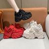 Fashion New Fashion 8cm High Platform Sneakers Women Thick Sole Non Slip Sports Dad Shoes Woman Korea PU Leather Chunky Sneakers Spring