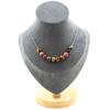 Stones and Minerals. Necklace 10 Tiger Eye Beads Fuschia Bicolor 8 Mm. Steel Chain Necklace Women, Men. Custom Size