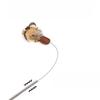 CFA Show Grade Straight Wire Cat Wand Toy Natural Feather Bell Teaser Stick Replaceable Attachments For Kitten Interactive Play