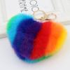 Брелок для ключей в форме сердца с пушистым шаром, автомобильный брелок для ключей, сумка, очаровательный орнамент