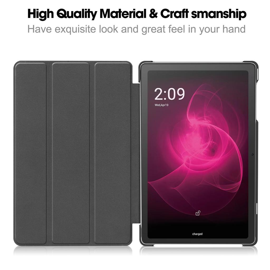 For T-Mobile REVVL Tab Tri-fold Stand Smart Case PU Leather Tablet Cover