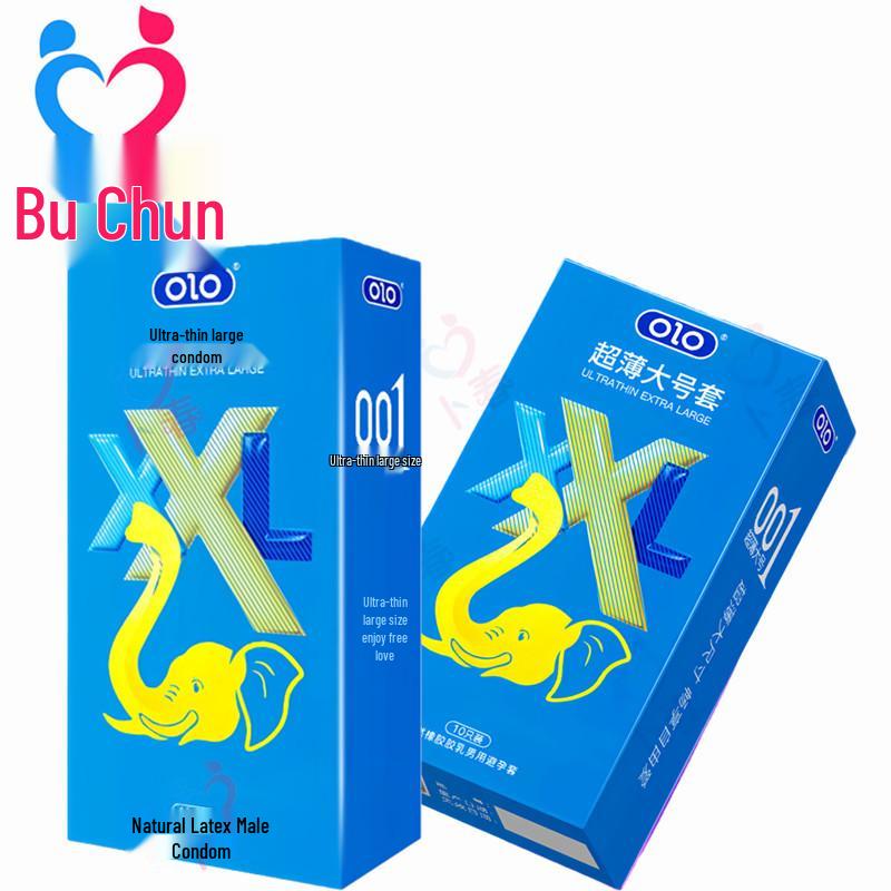 OLO Ultra-Thin Large Condoms, 10-Pack: Lubricated Contraceptives for Couples, Intimate Family Planning.