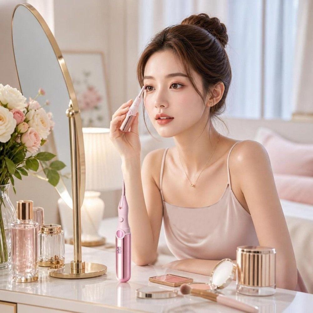 Lasting Curling Heated Eyelash Curler Wide Angle Rechargeable Eyelash Curler Makeup Tool