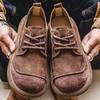 Men's Retro Lace-up Soft Leather Shoes – Wide Toe, Breathable, Versatile, Casual, and Comfortable for Autumn.