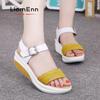 Ladies Chunky Wedge Sandals Women Summer High Heels White Sandals Flat Platform Sport Shoes