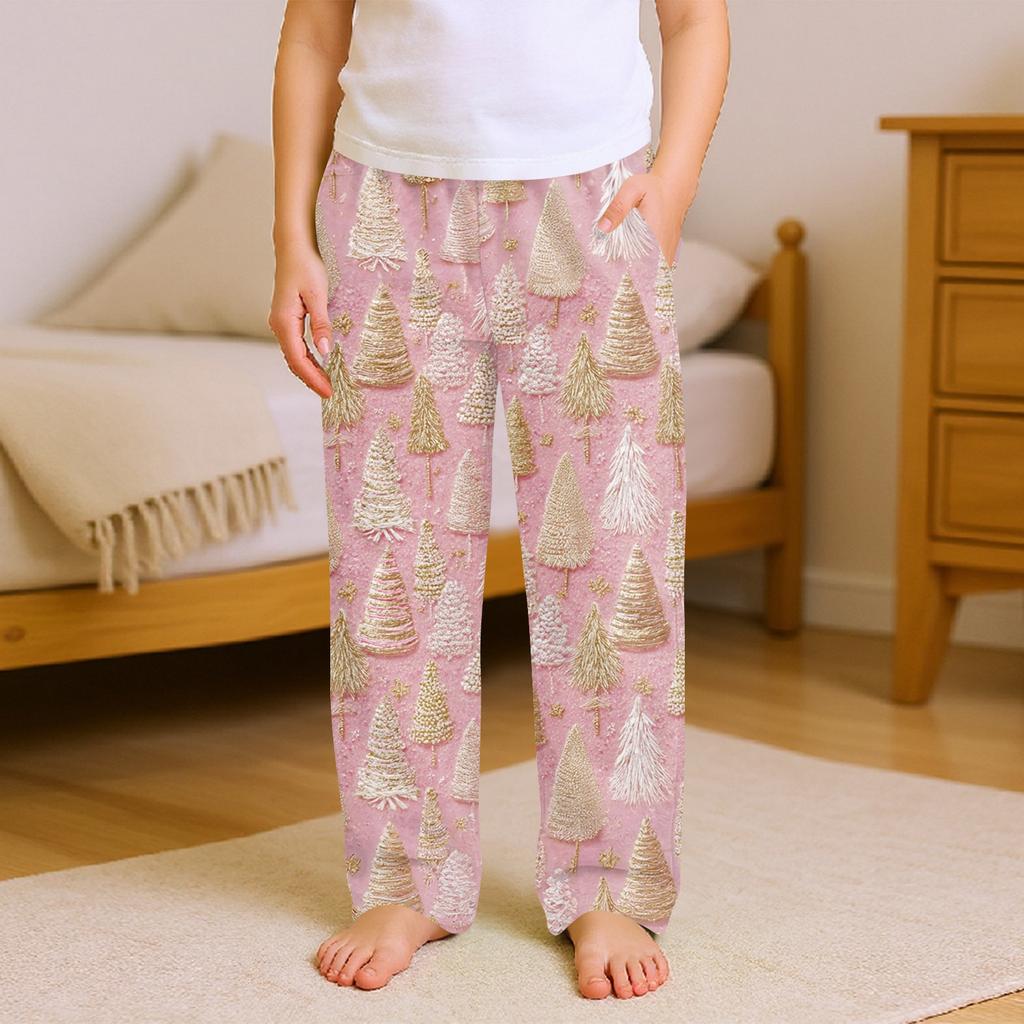 Children's Soft Comfortable Pyjama Bottoms Casual  Christmas Print Home Pants