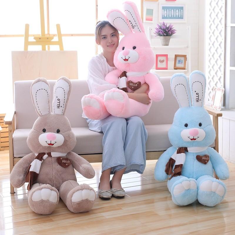 Rabbit Plush Toys Scarf Love Cartoon Animals Fill Doll Xmas Gift Stuffed Garnish