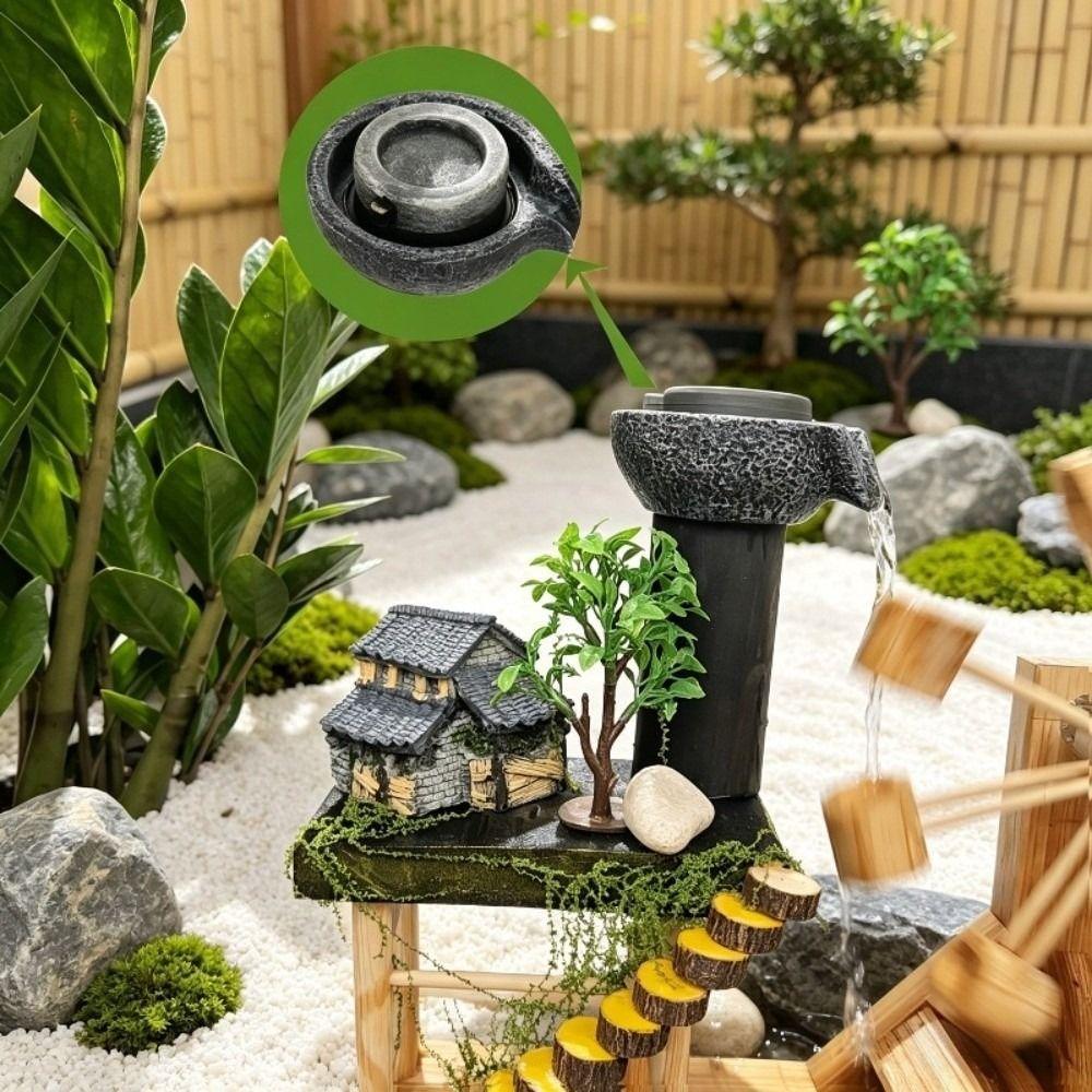 Resin Fish Tank Mini Water Mill Circulating Waterfall Waterfall Fountain Decor Garden Decor