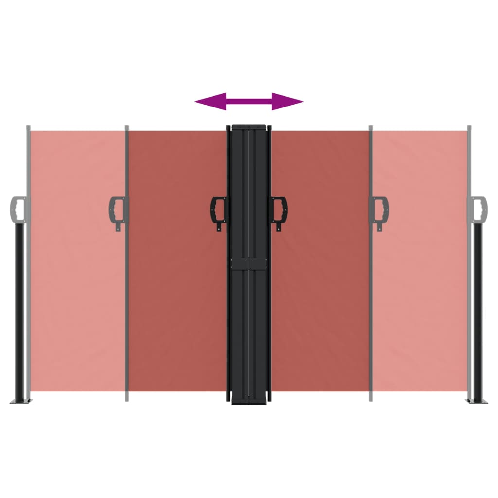 Retractable Side Awning Terracotta Red 140 x 600 cm
