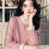 Pink Style Sleeveless Shirt With 3d Pattern And Soft Satin For Spring Casual Wear