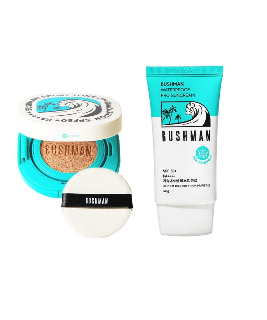 Водостойкий Профессиональный Солнцезащитный Крем 50 г SPF50+ PA++++ + Спортивный Тональный Солнцезащитный Кушон 15 г SPF50+ PA++++