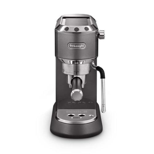 De'Longhi Dedica Arte Espresso Maker EC885J-GY, Cappuccino, Latte Art, Dual-Layer Steam Wand, Slim Design, Full Accessories, Gray, 3-Year Warranty Wit