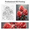 RUOPOTY Акриловая картина по номерам, набор красок, раскраска по номерам, розовые цветы, настенное искусство для рукоделия, подарок для взрослых на холсте