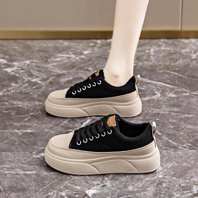 2025 новая спортивная обувь женская весенняя универсальная женская обувь легкая повседневная нескользящая на толстой подошве парусиновая обувь для скейтборда женская