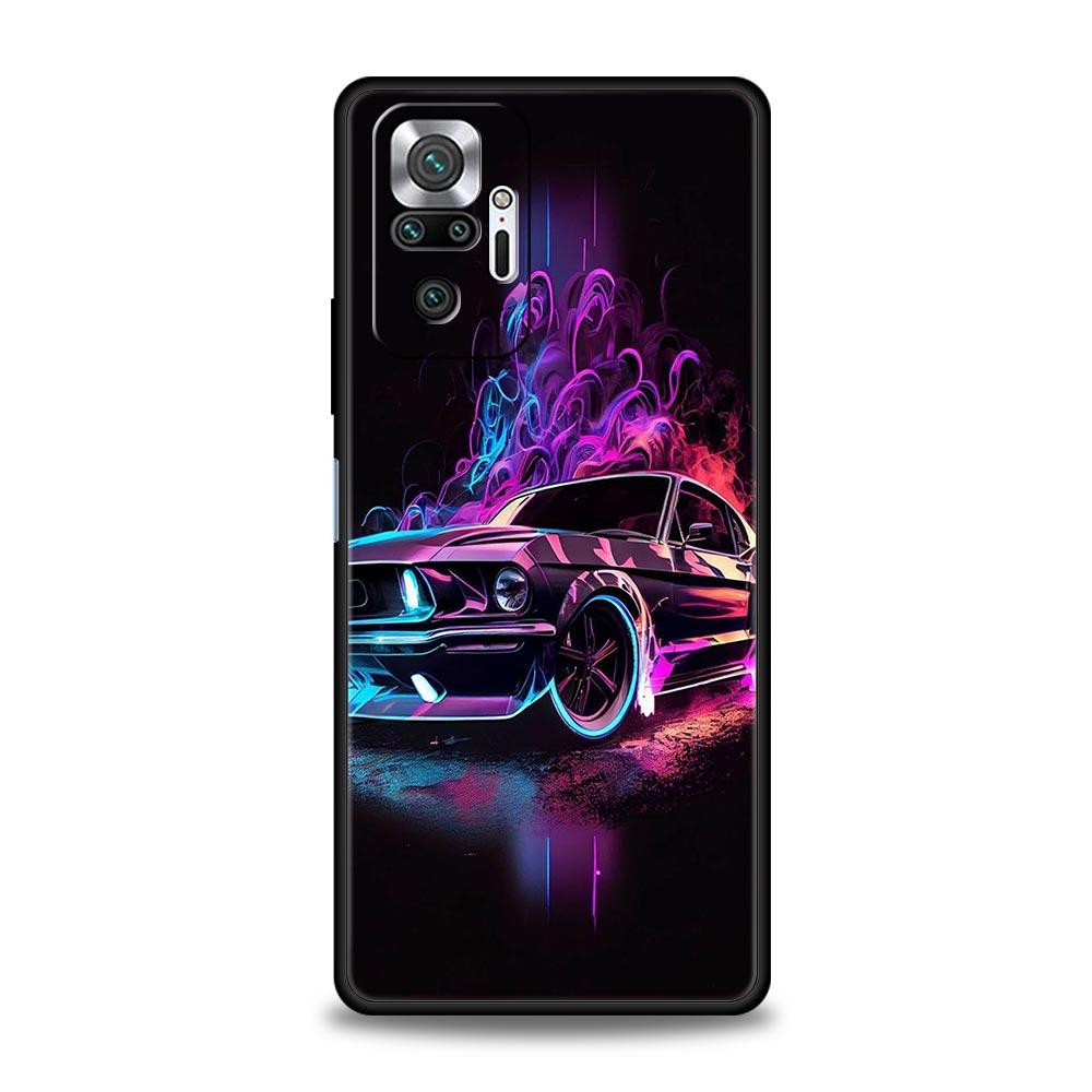 Новый Чехол для Телефона в Форме Спортивного Автомобиля Для Xiaomi Redmi Note 14 13 5G 10 11 12 Pro Plus 4G 14C 13C 12C 10C Черный Чехол