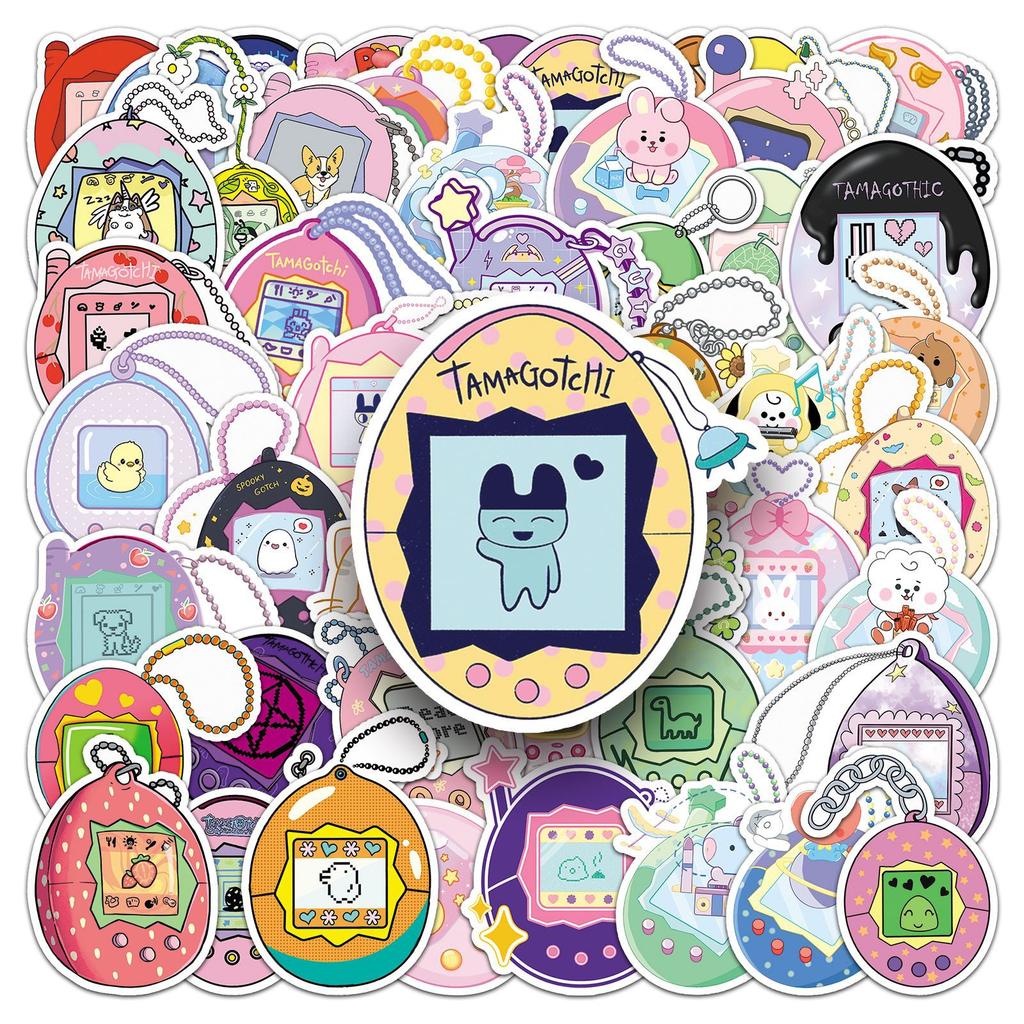 50 Electronic Pet Graffiti Stickers Personalized Cartoon Cute Decorative Decorative Water Cup Mobile Phone Gum Stickers