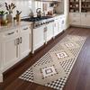 Кухонный коврик-дорожка для пола, ковер для прихожей, нескользящий длинный ковер, украшение для дома, клетчатый, моющийся, богемный ковер, коврики для ног в прачечной
