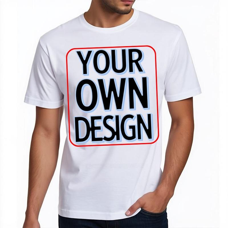 Adult Custom Unisex tshirt Tailormade Casual Tee Cotton Unisex Tshirt Cool Graphic Design Your Photo or Logo Round Neck Tee