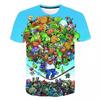 Summer New Plant Vs. Zombie Cartoon Crew Neck 3D Printing Trend T-shirt