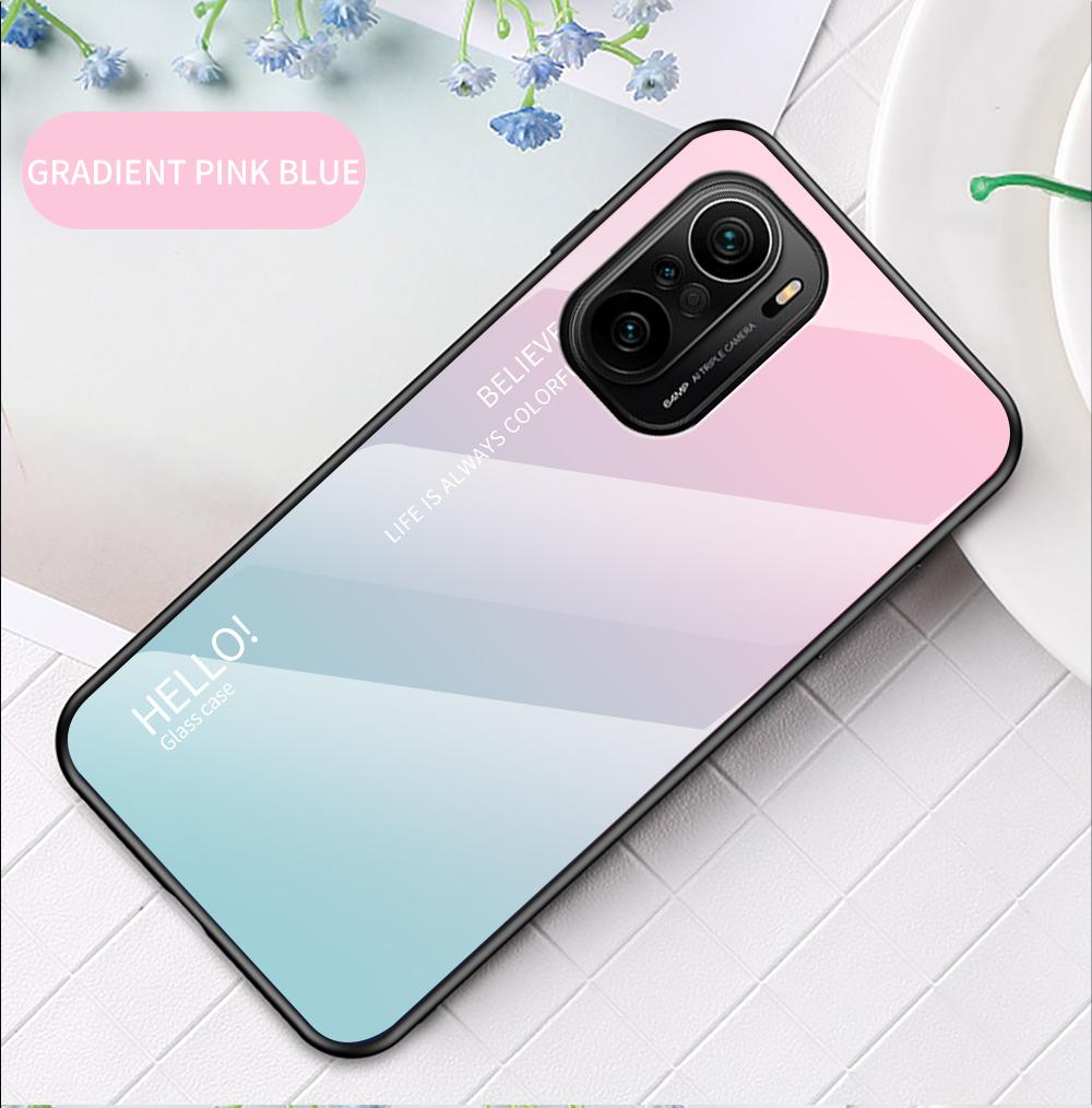 Для Xiaomi Mi 11 Pro 11 Lite Mix 4 A2 A3 Play Redmi Note 6 7 8 Pro 8T Poco F1 F3 чехол с градиентом Aurora из закаленного стекла с мягкой рамкой задняя крышка чехол для телефона