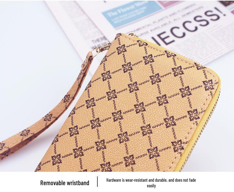 2024 Women's Fashion Wallet: European & American Style, Multi-Card Slot, Double Zipper, Phone Clutch.