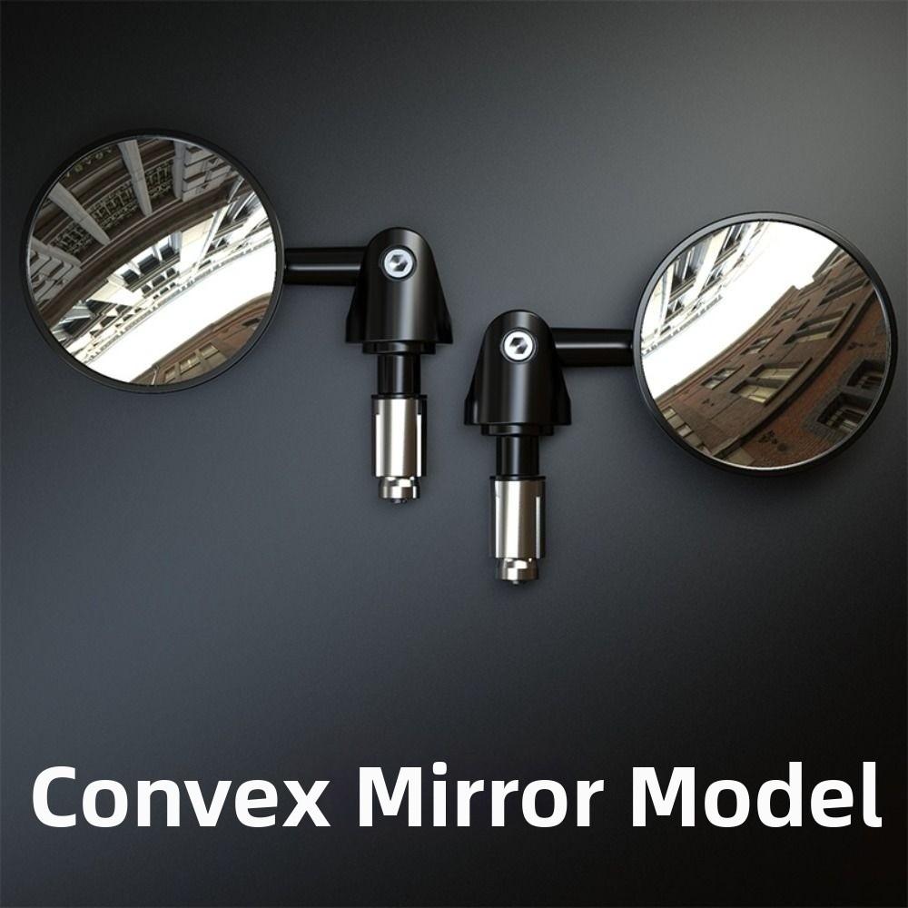 2Pcs Flat/Convex Motorbike Handlebar Mirror Full Angle Handle Bar End Mirror  Motorcycle Accessories