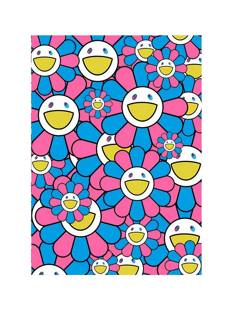 Abstract Colorful Smile Sunflowers Cartoon Posters Prints Canvas Painting Kawaii Pop Art For Kid Bedroom Home Decor Cuadros