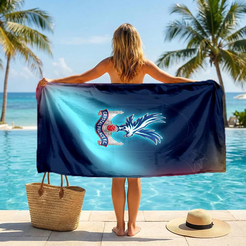 Crystal Palace Football Beach Towel Soft Microfiber Summer Towel Quick Dry Absorbent Towel for Beach Swimming Pool Travel