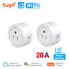 Умная розетка Tuya WiFi 20A с мониторингом мощности США Канада Мексика Перу Япония Колумбия Умная розетка Таймер Работает с Alexa Google Home