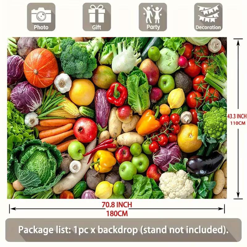 2D Гобелен со здоровой едой, Ткань с фоном из разнообразных свежих продуктов